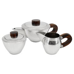 Delavan French Art Deco Pewter Tea Set, 1920s
