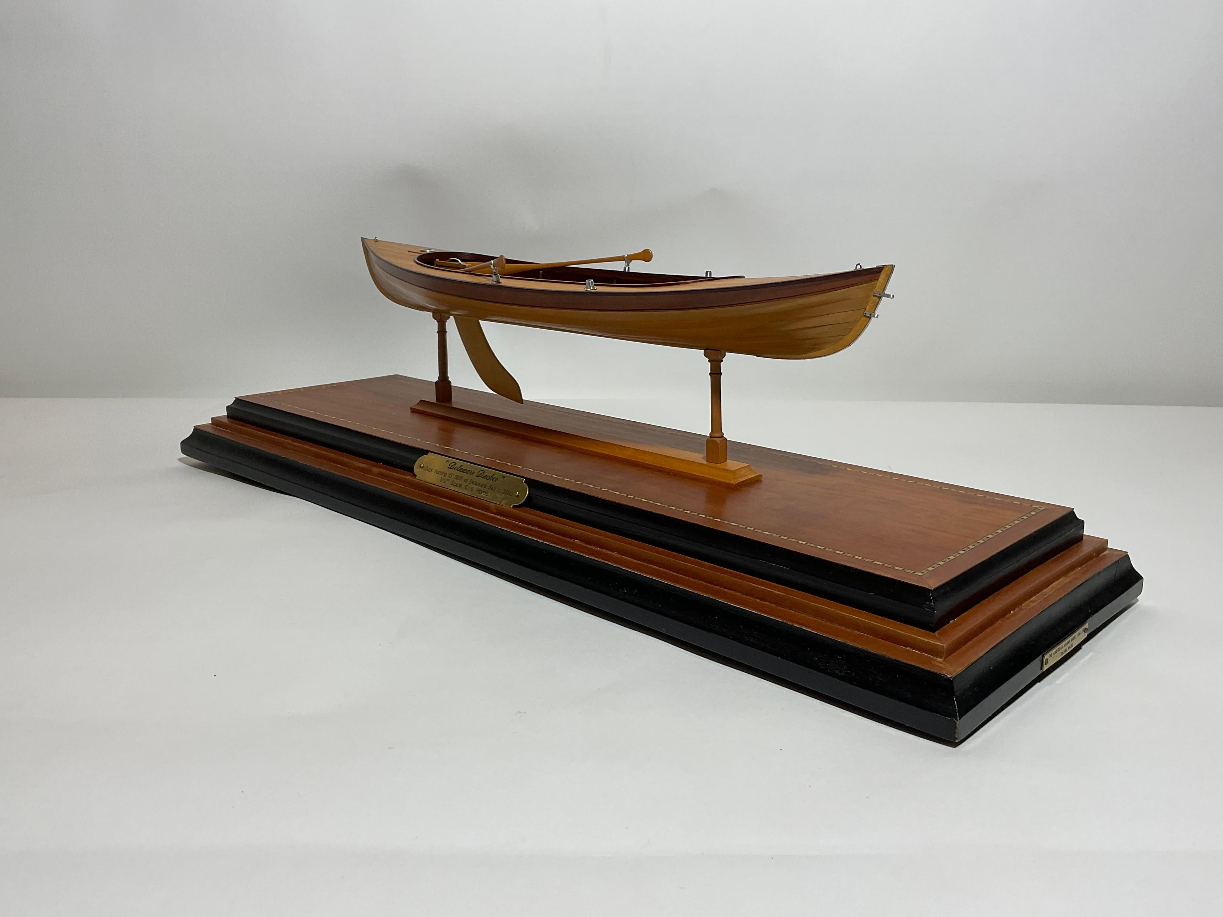 Delaware Ducker Planked Model in Case For Sale 8