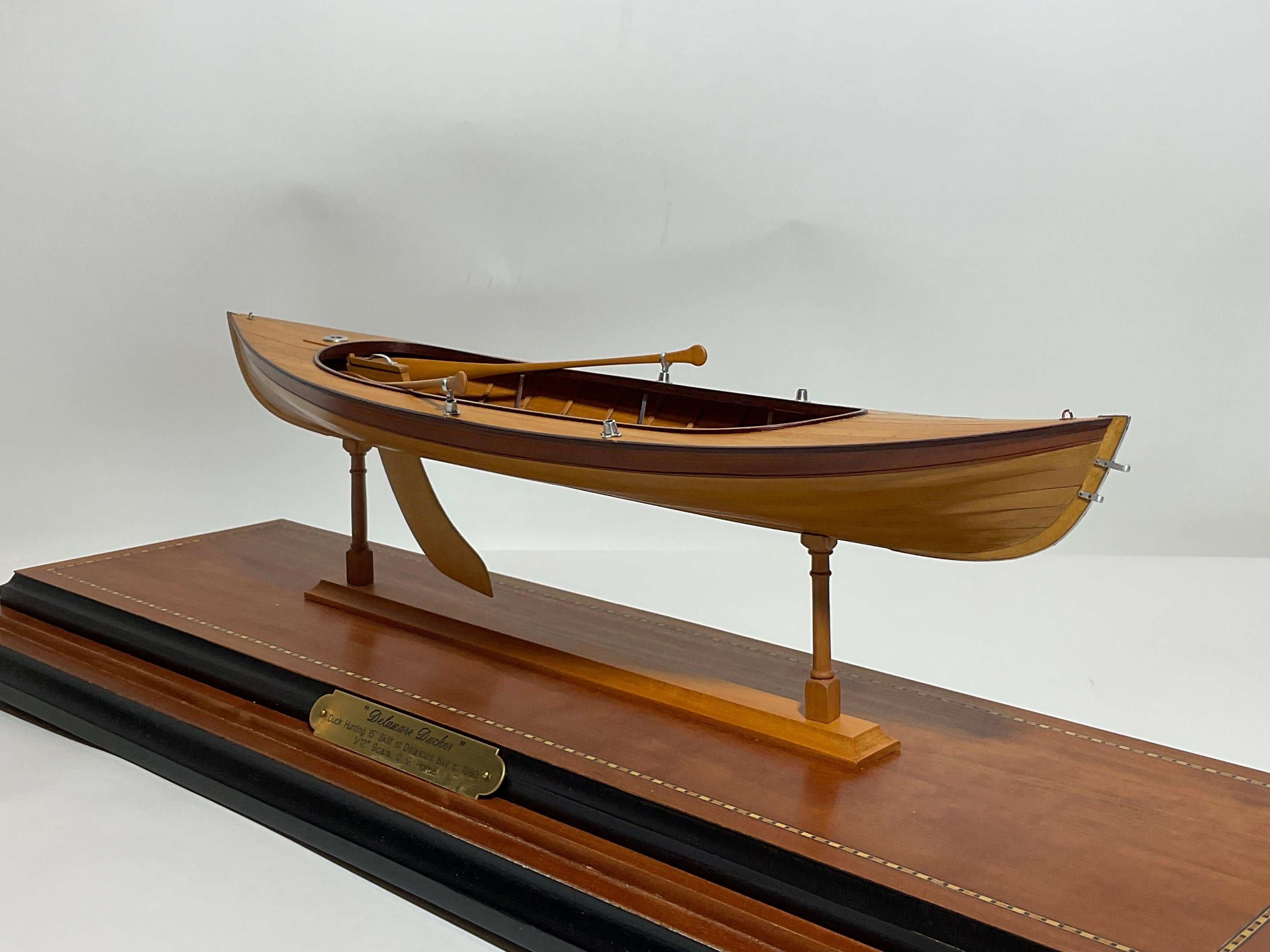 Delaware Ducker Planked Model in Case For Sale 9