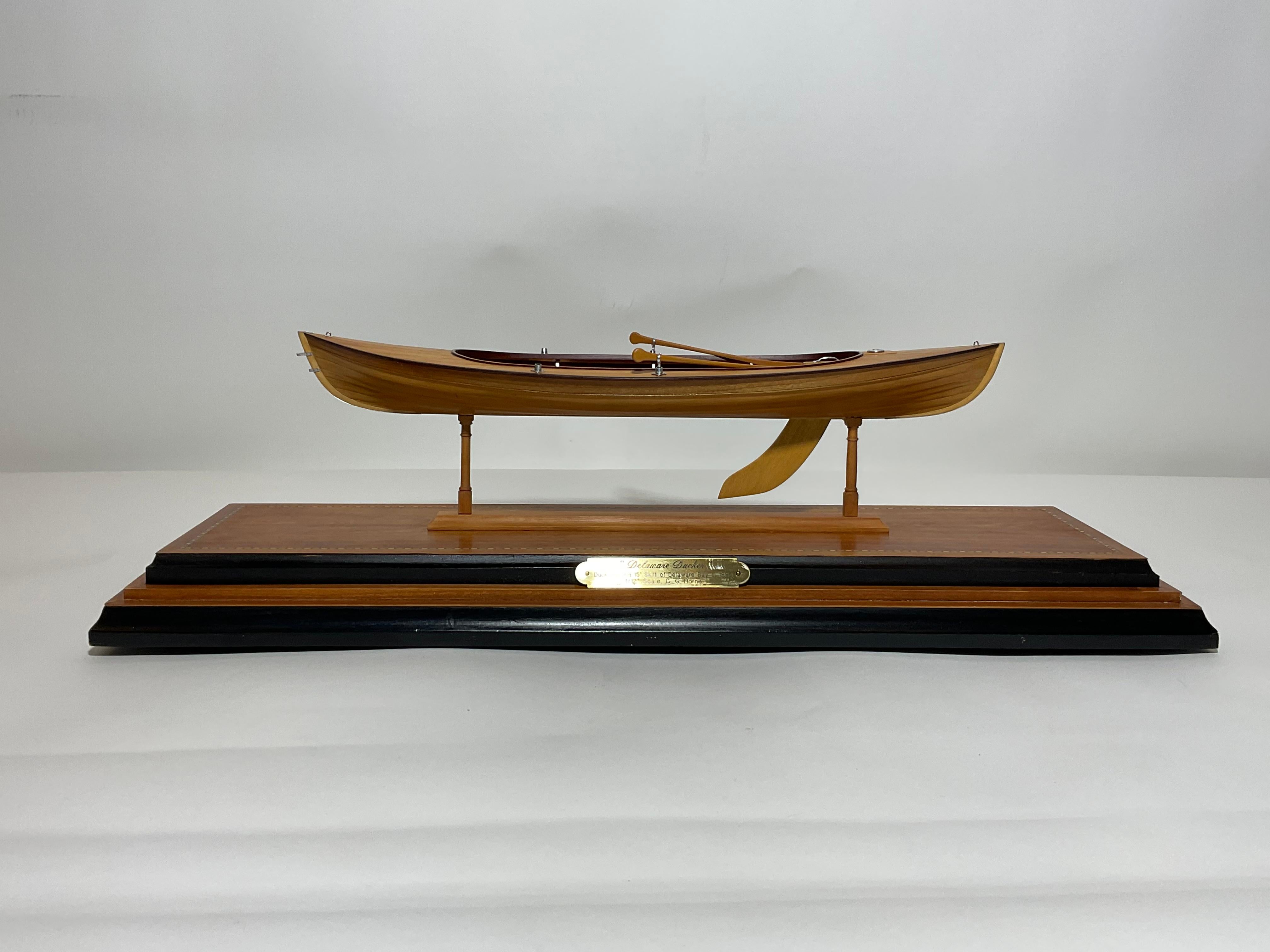 Contemporary Delaware Ducker Planked Model in Case For Sale