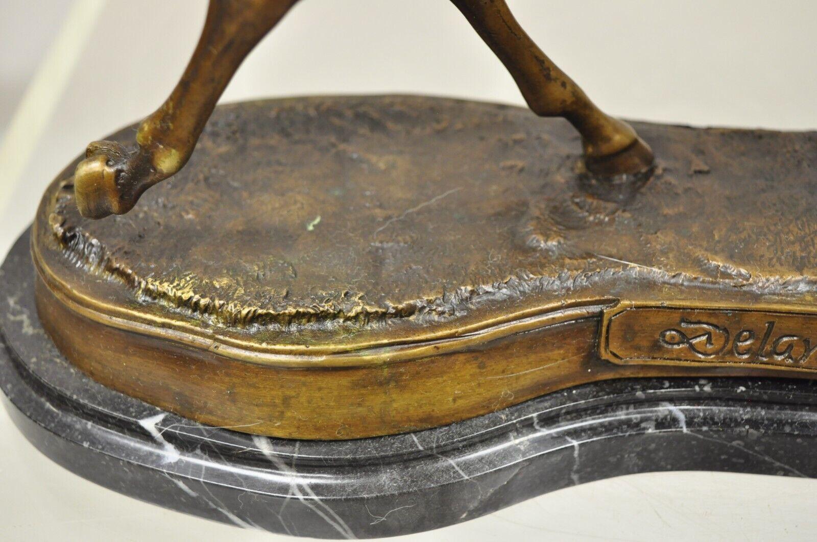Art Deco Delaware Park Bronze Equestrian Jockey Rider and Race Horse Figure Sculpture