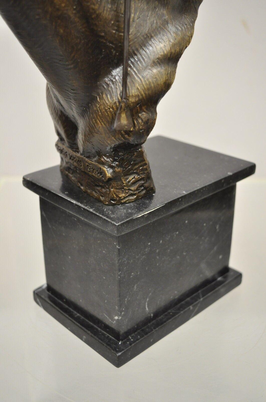 Delaware Park Bronze Equestrian Race Horse and Jockey Rider Bust Sculpture 1