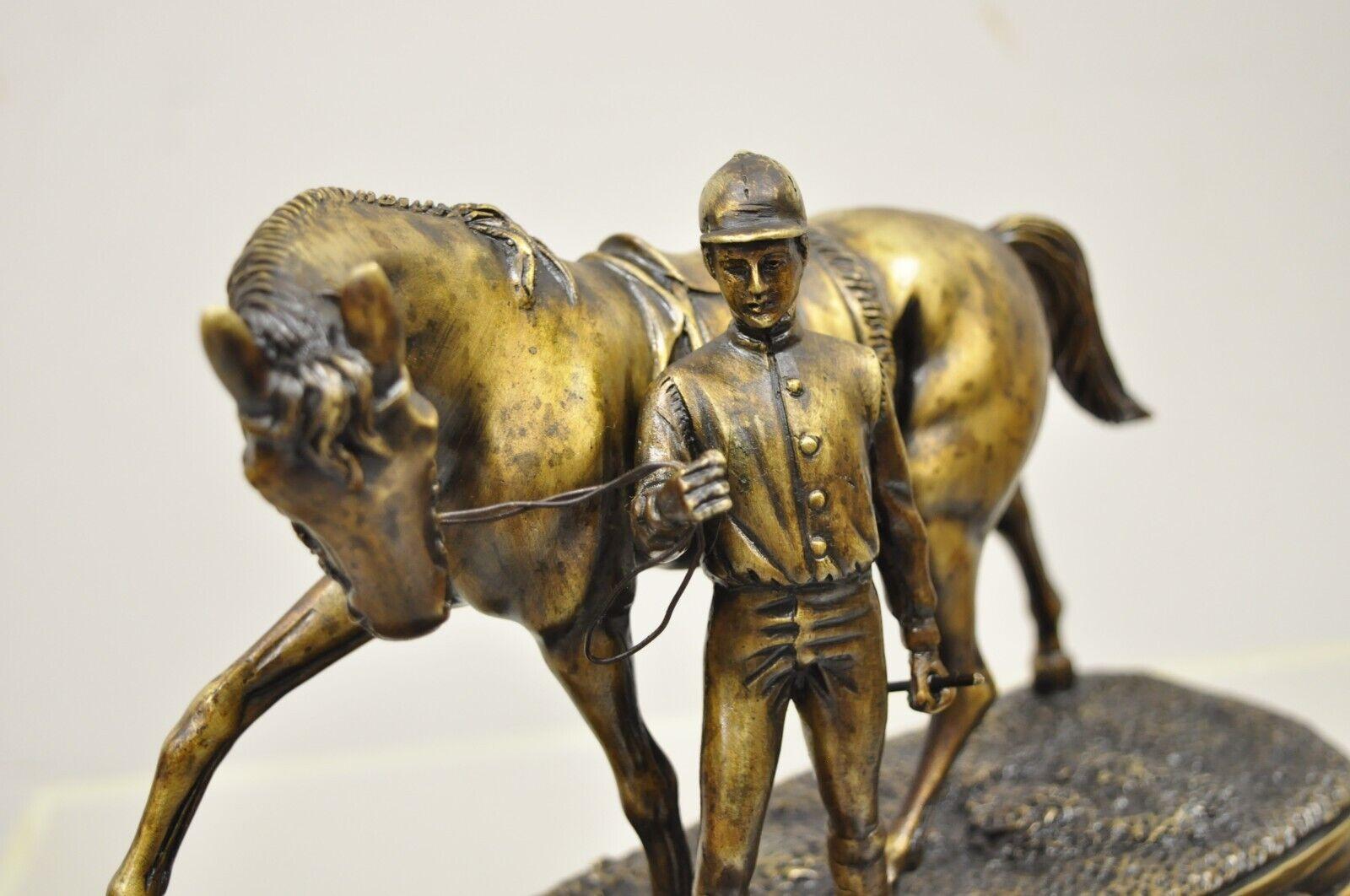 Sculpture en bronze du Delaware Park, cheval Jockey et cheval Jockey Bon état à Philadelphia, PA