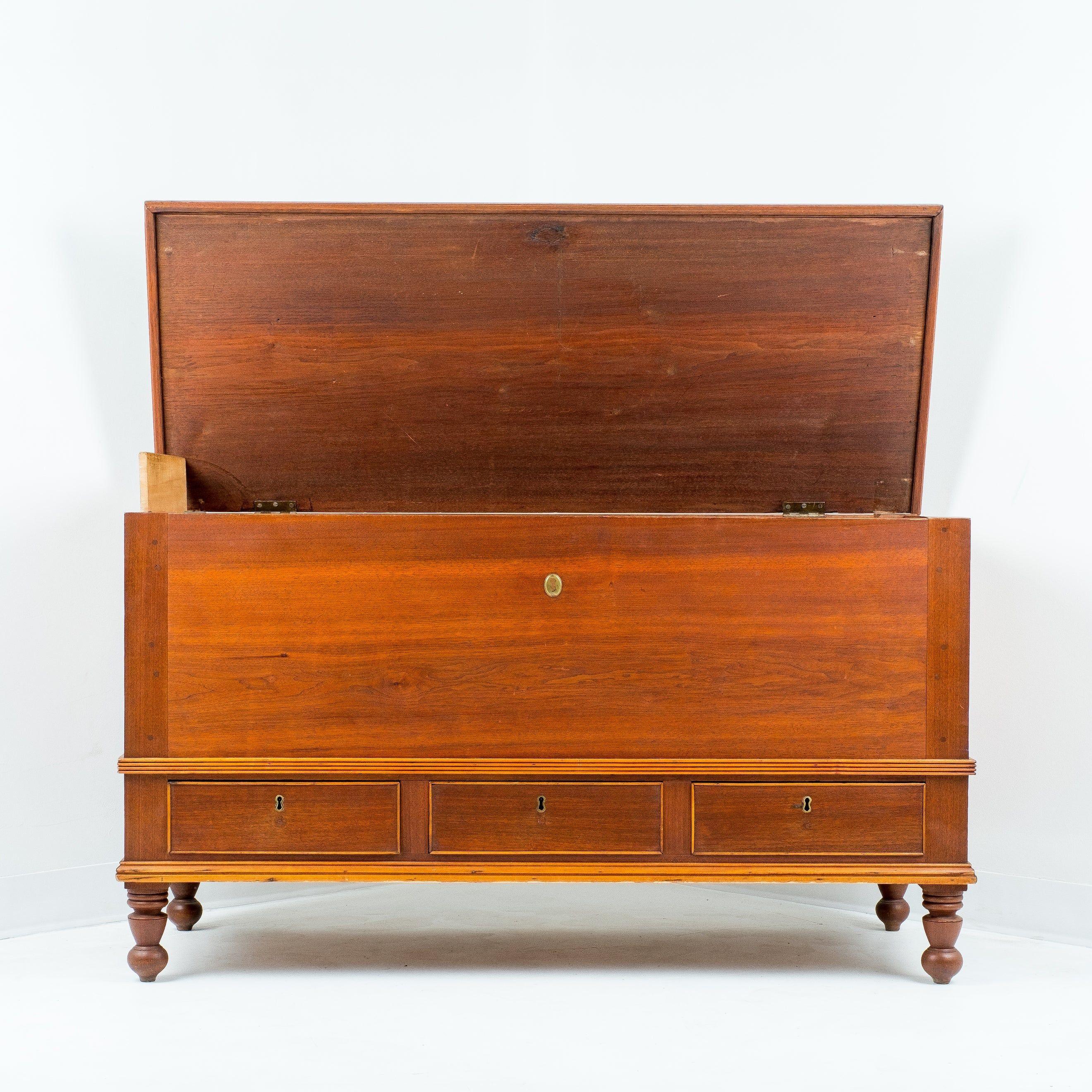 American Delaware Valley Black Walnut Dower Chest, 1830 For Sale