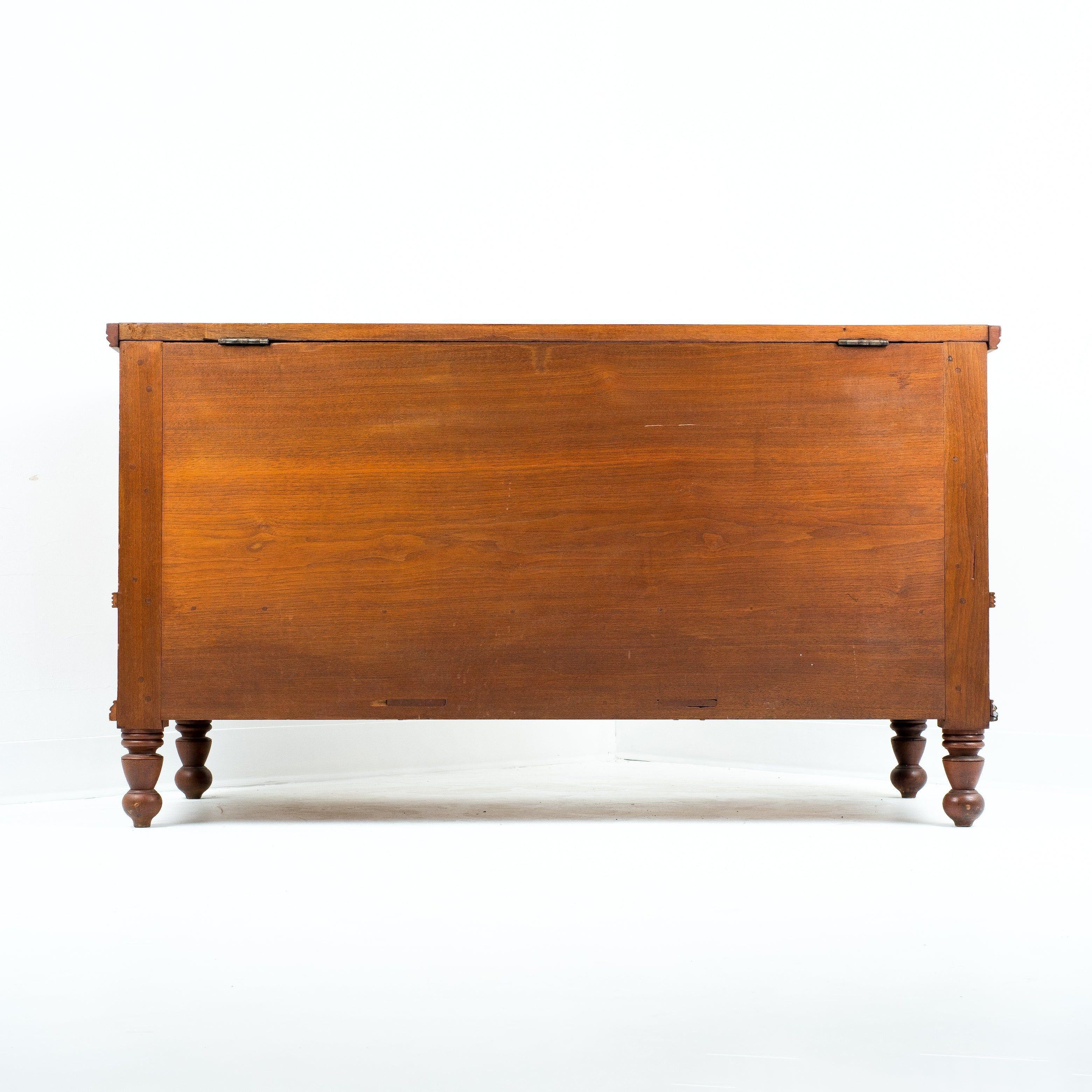 Iron Delaware Valley Black Walnut Dower Chest, 1830 For Sale