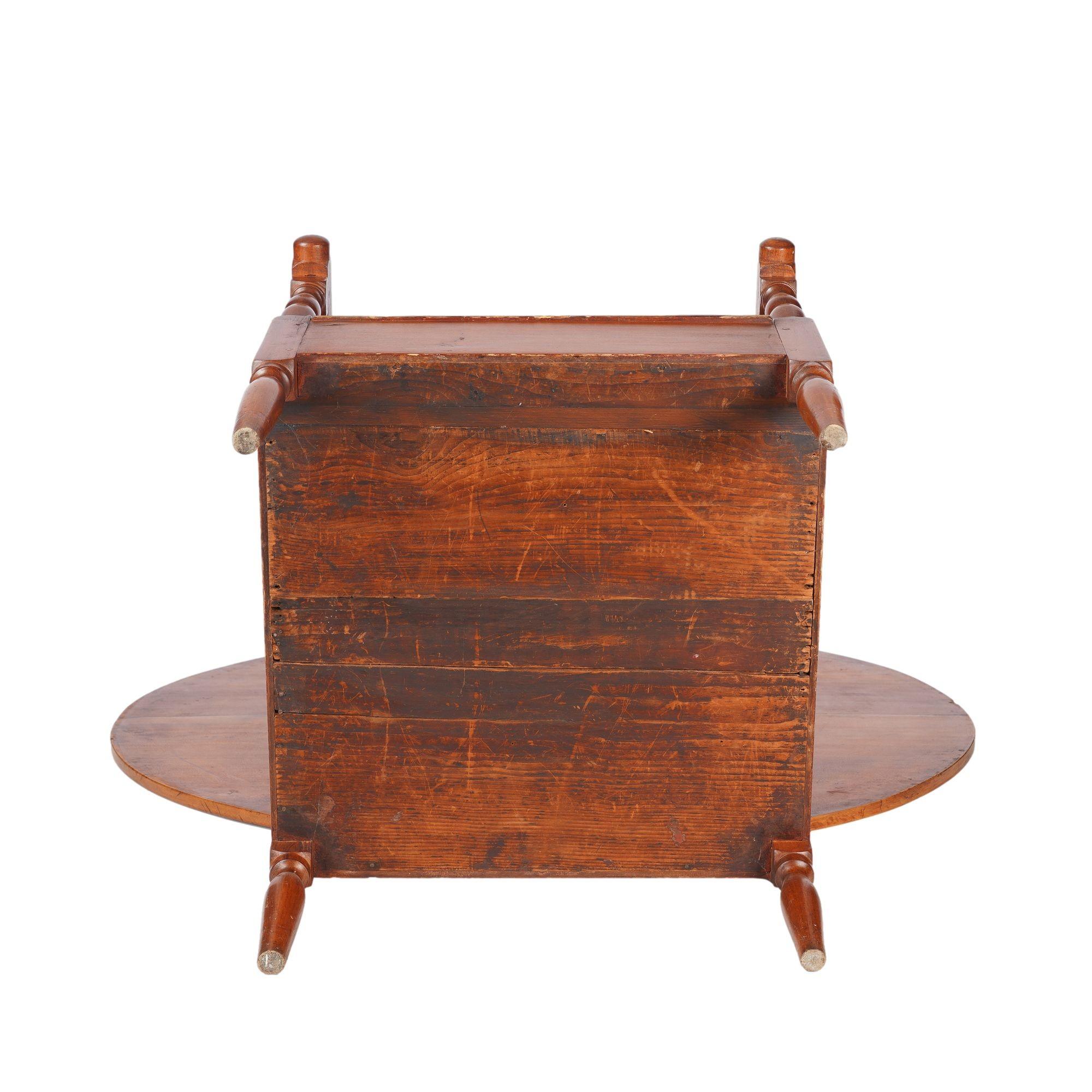 Delaware Valley metamorphic table/chair Monk's Bench in cherry, c. 1900's For Sale 7