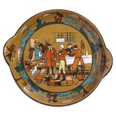 Deldare Ware "Fallowfield Hunt", rundes Tablett von Buffalo Pottery, 1908