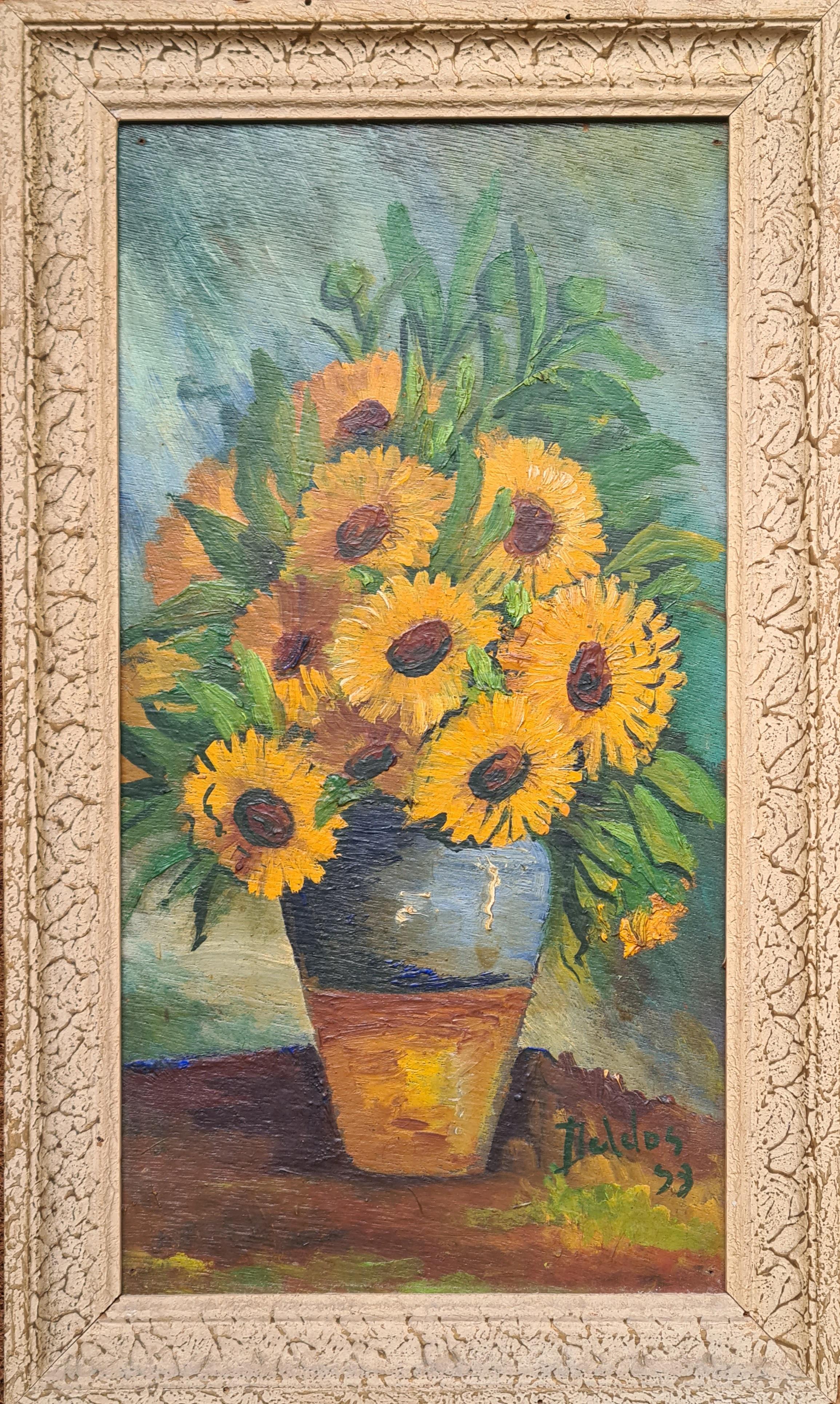 The Sunflowers - Painting by Deldos