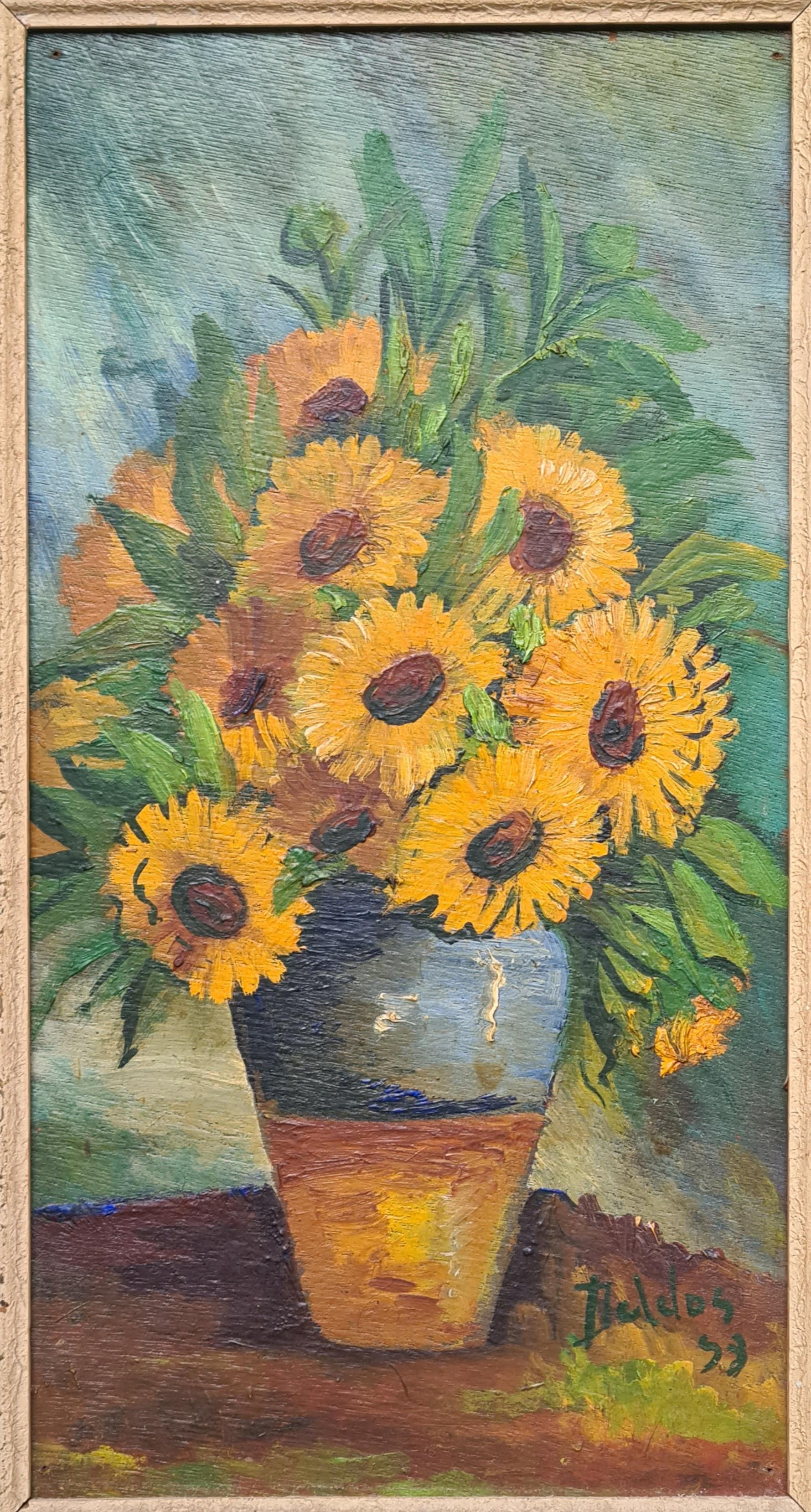 Deldos Still-Life Painting - The Sunflowers