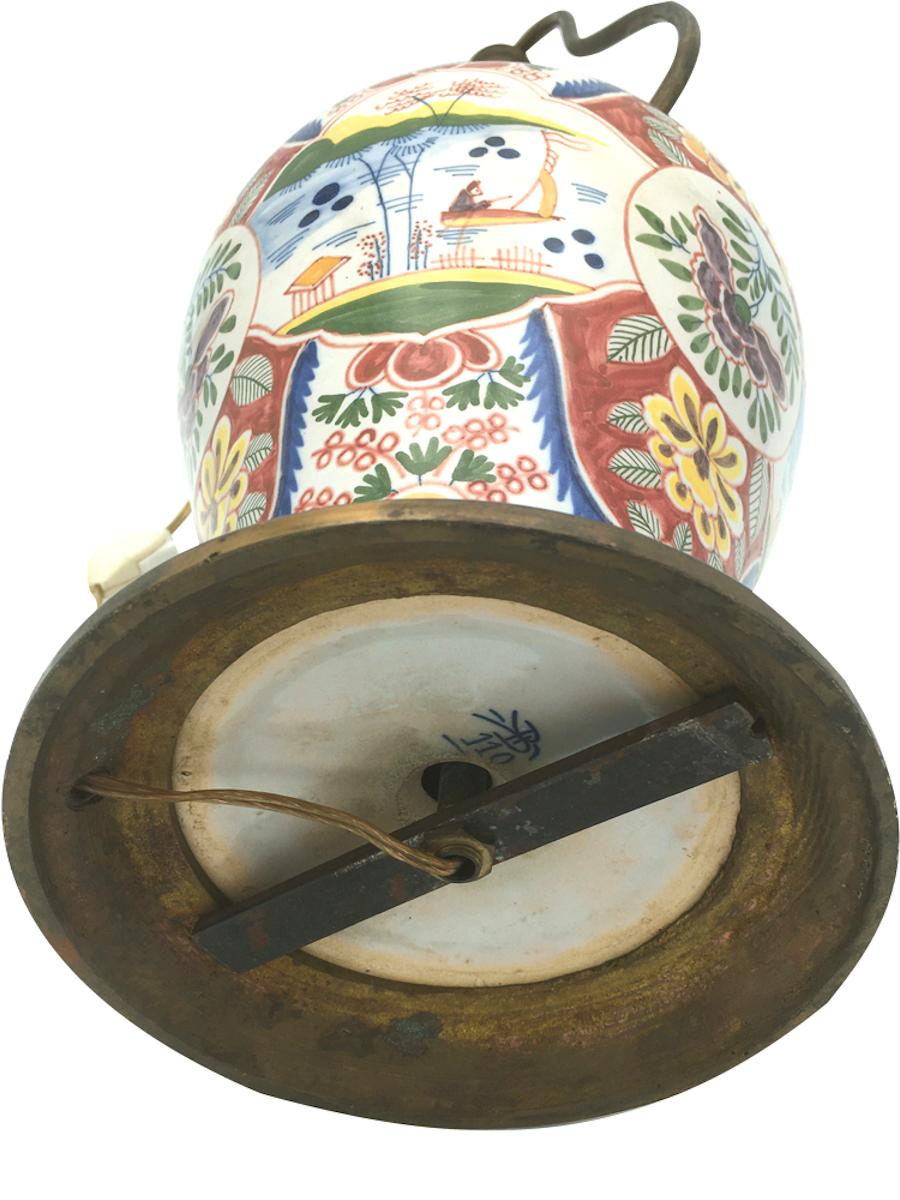 Delf Vase Lamp, circa 1900 For Sale 2