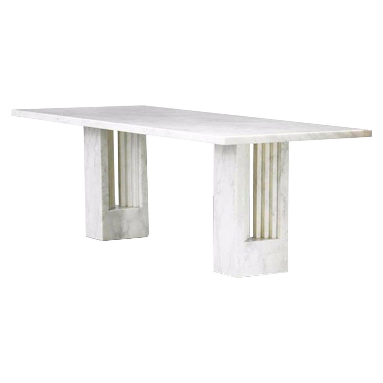 Mid-Century Modern Geometric Marble Dining Table 1970s Carlo Scarpa ...