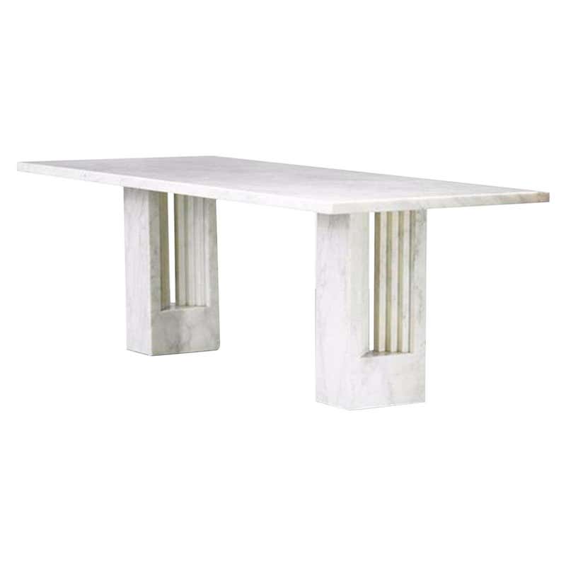 Mid-Century Modern Geometric Marble Dining Table 1970s Carlo Scarpa ...