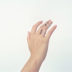 DELFINA DELETTREZ 18 Karat Gold Black and White Diamonds Domino Dots Ring