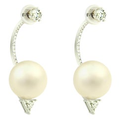DELFINA DELETTREZ Diamond Pearl 18 Karat Gold Earrings