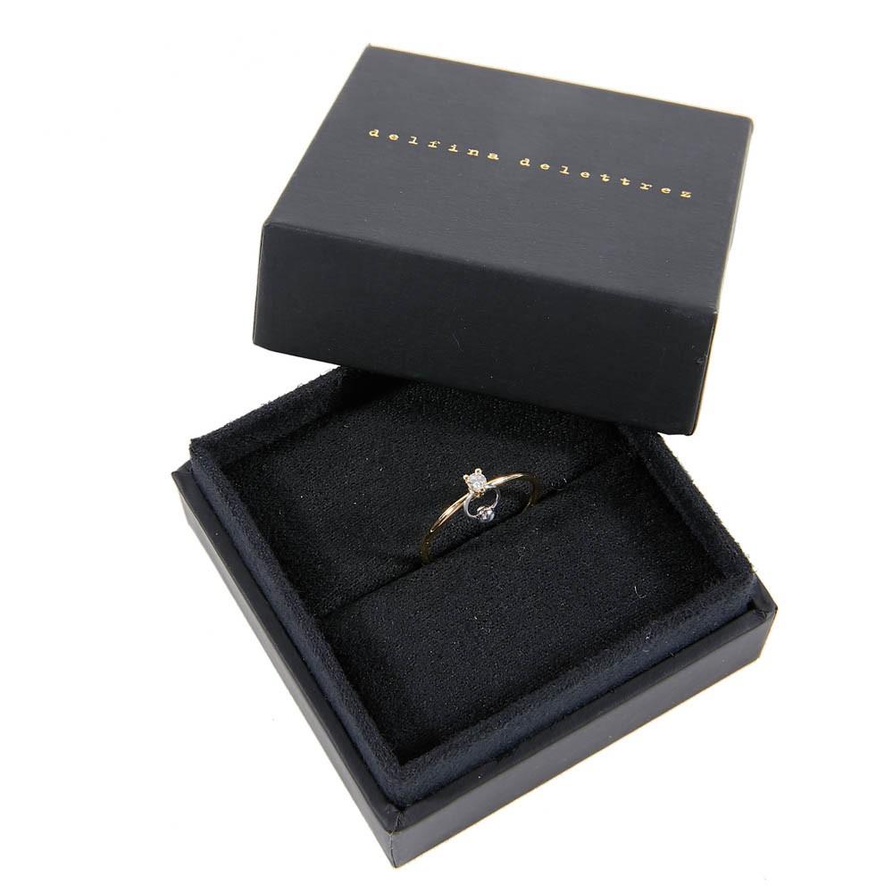 Lovely Delfina Delettrez  yellow gold and diamond ring, size 52. piercing style, it has never been worn.  It will be delivered in its Delfina Delettrez box.
