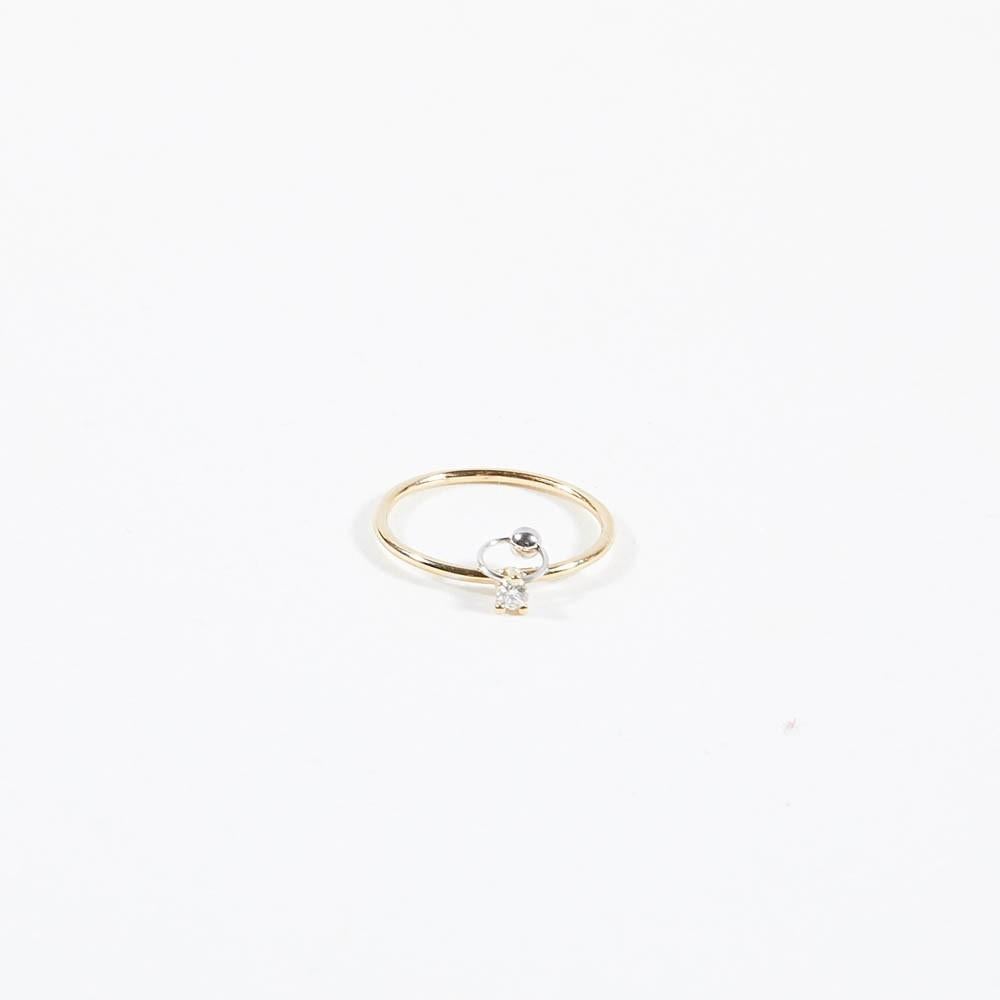Delfina Delettrez Gold and Diamond Piercing Ring In Excellent Condition In Paris, FR
