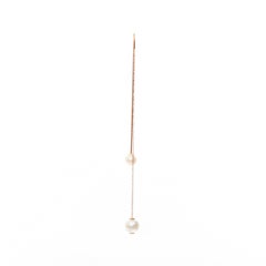 Delfina Delettrez orecchino con catena di perle coltivate con chiusura a spillo Singolo