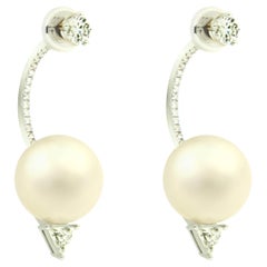 DELFINA DELETTREZ Pearl Diamonds 18 Karat White Gold Earrings