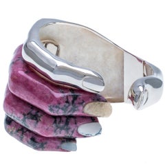 DELFINA DELETTREZ Rhodonite Silver Cuff Bracelet