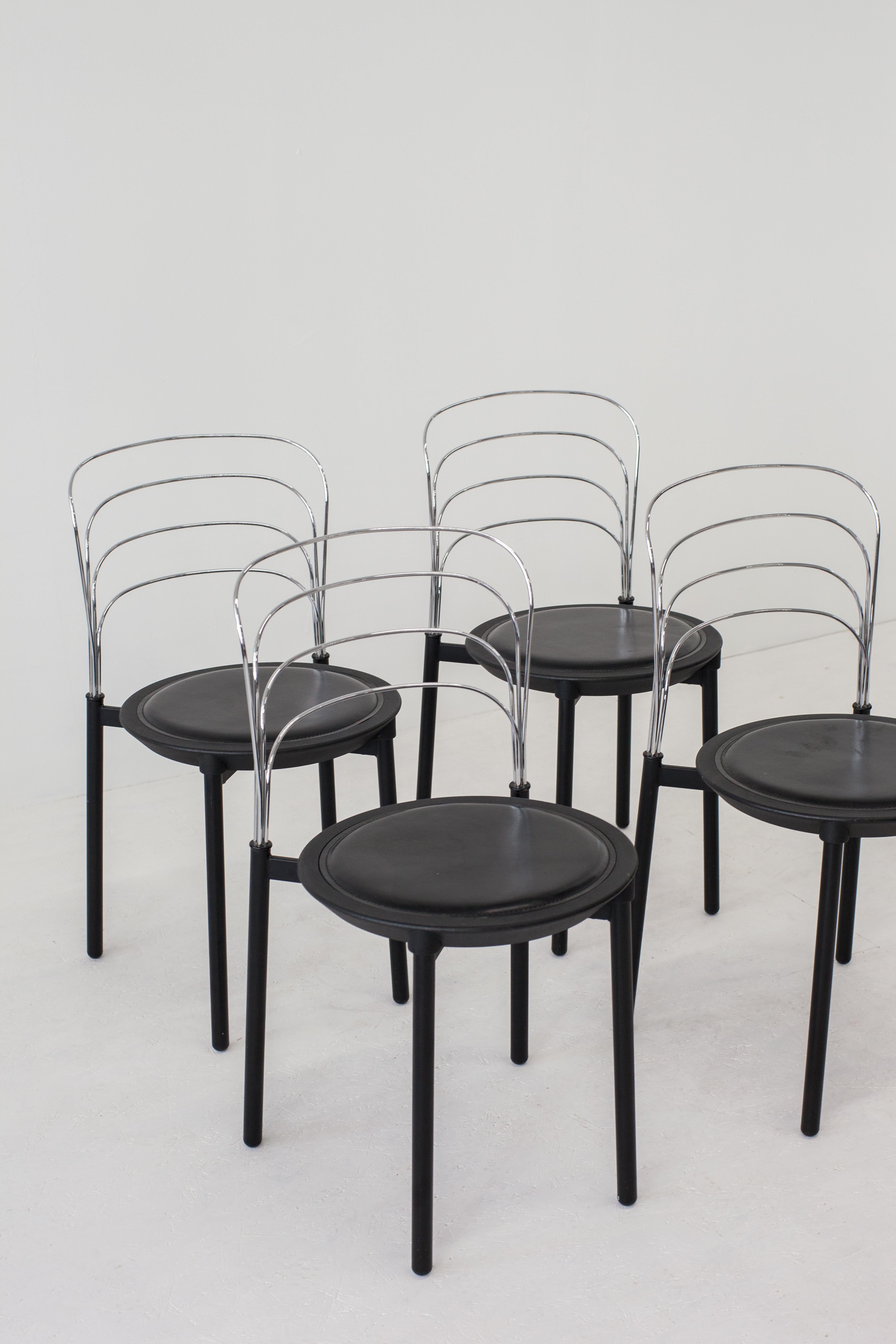 ‘Delfina’ postmodern dining chairs by Giuseppe Raimondi for Tetide, 1987 In Good Condition In Den Haag, ZH