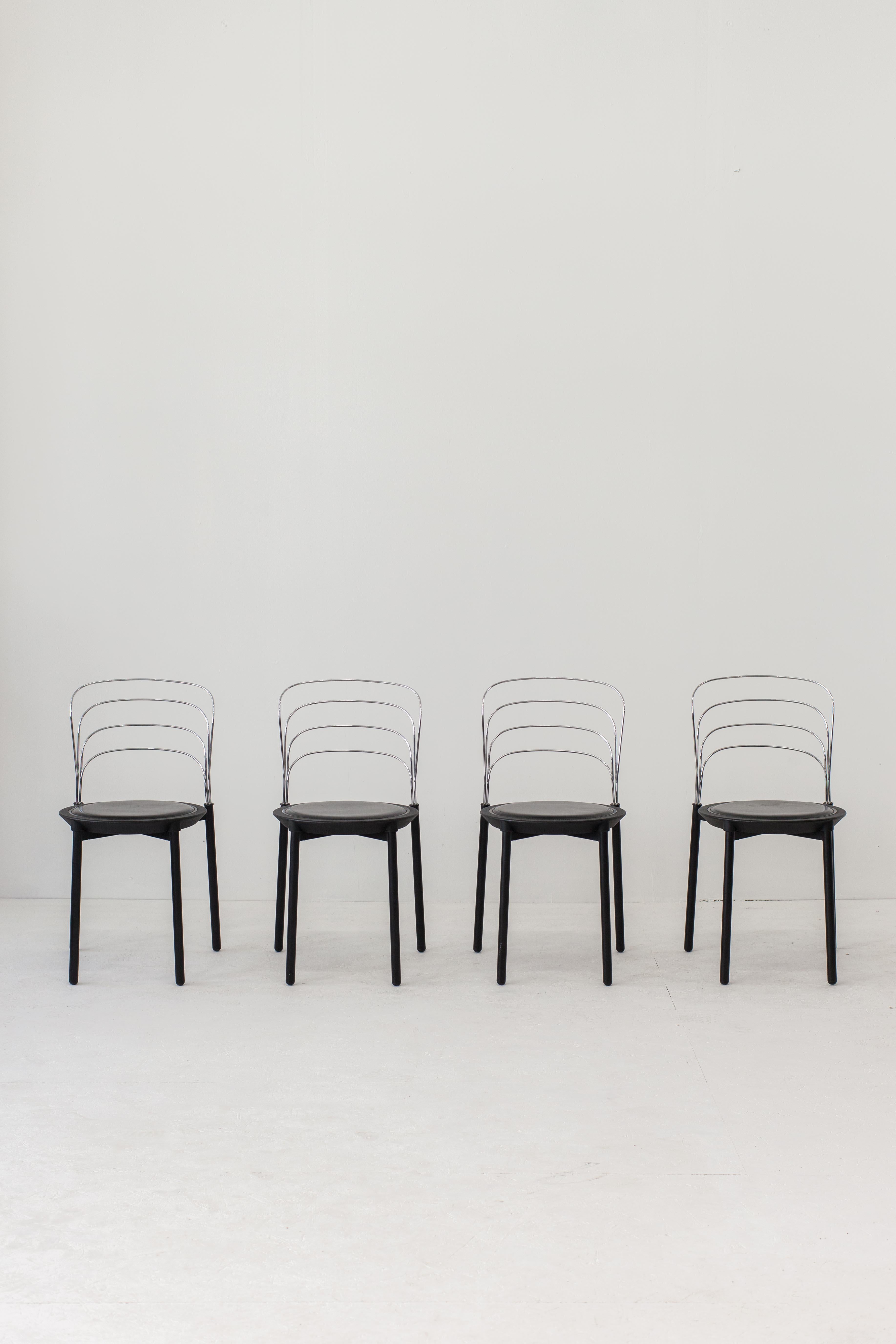 Late 20th Century ‘Delfina’ postmodern dining chairs by Giuseppe Raimondi for Tetide, 1987