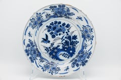 Delft - 17th century Blue and white chinoiserie plate