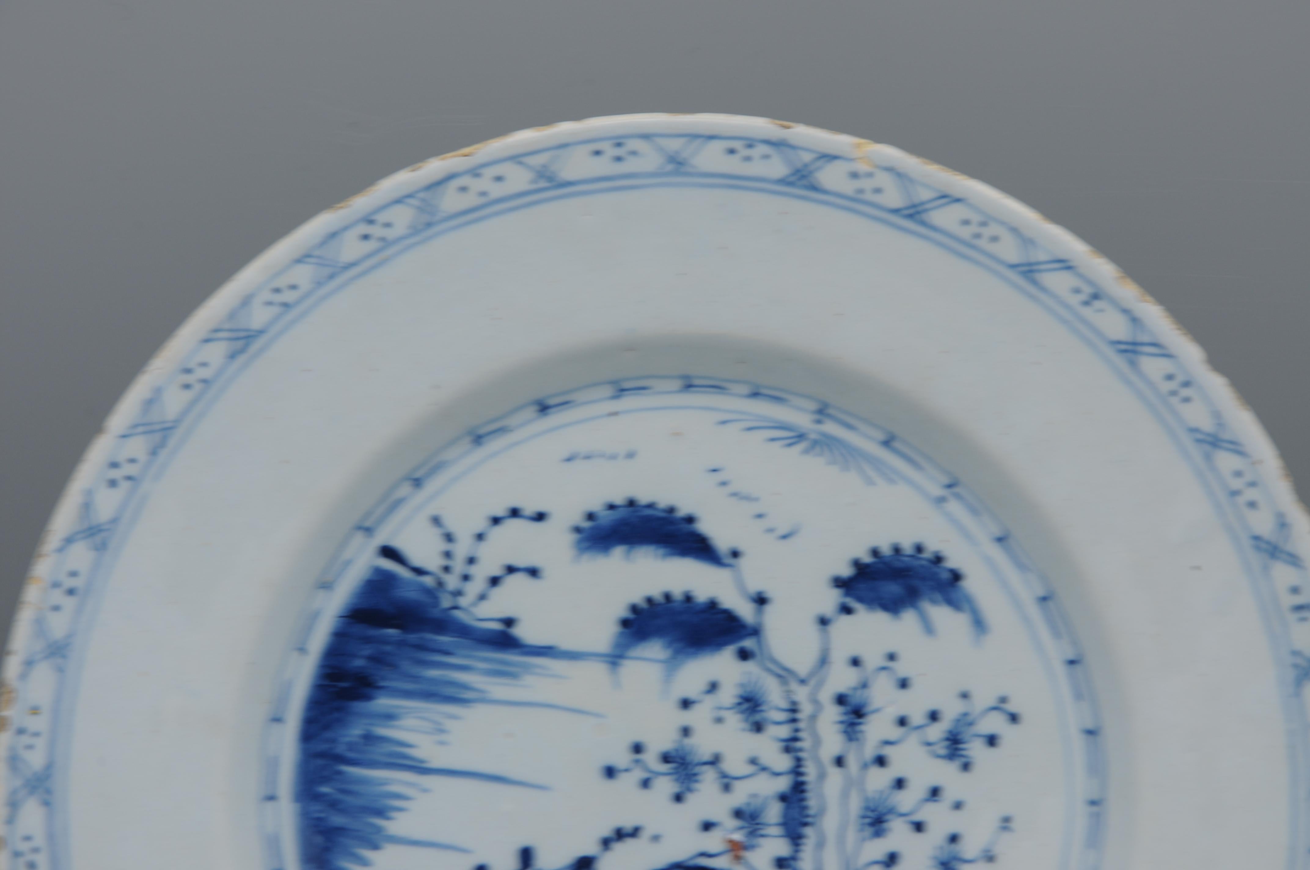Delft  - Piatto Delft blu e bianco del XVIII secolo in stile cineseria in vendita 5