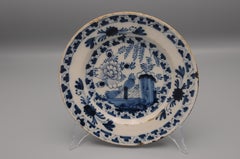 Delft  - 18th century 'Chinoiserie' Blue and White Delft Plate
