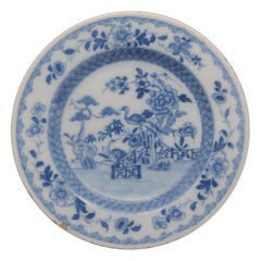 Delft  - 18th century 'Chinoiserie' Blue and White Delft Plate