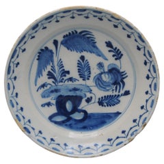 Antique Delft  - 18th century 
Chinoiserie
 Blue and White Delft Plate