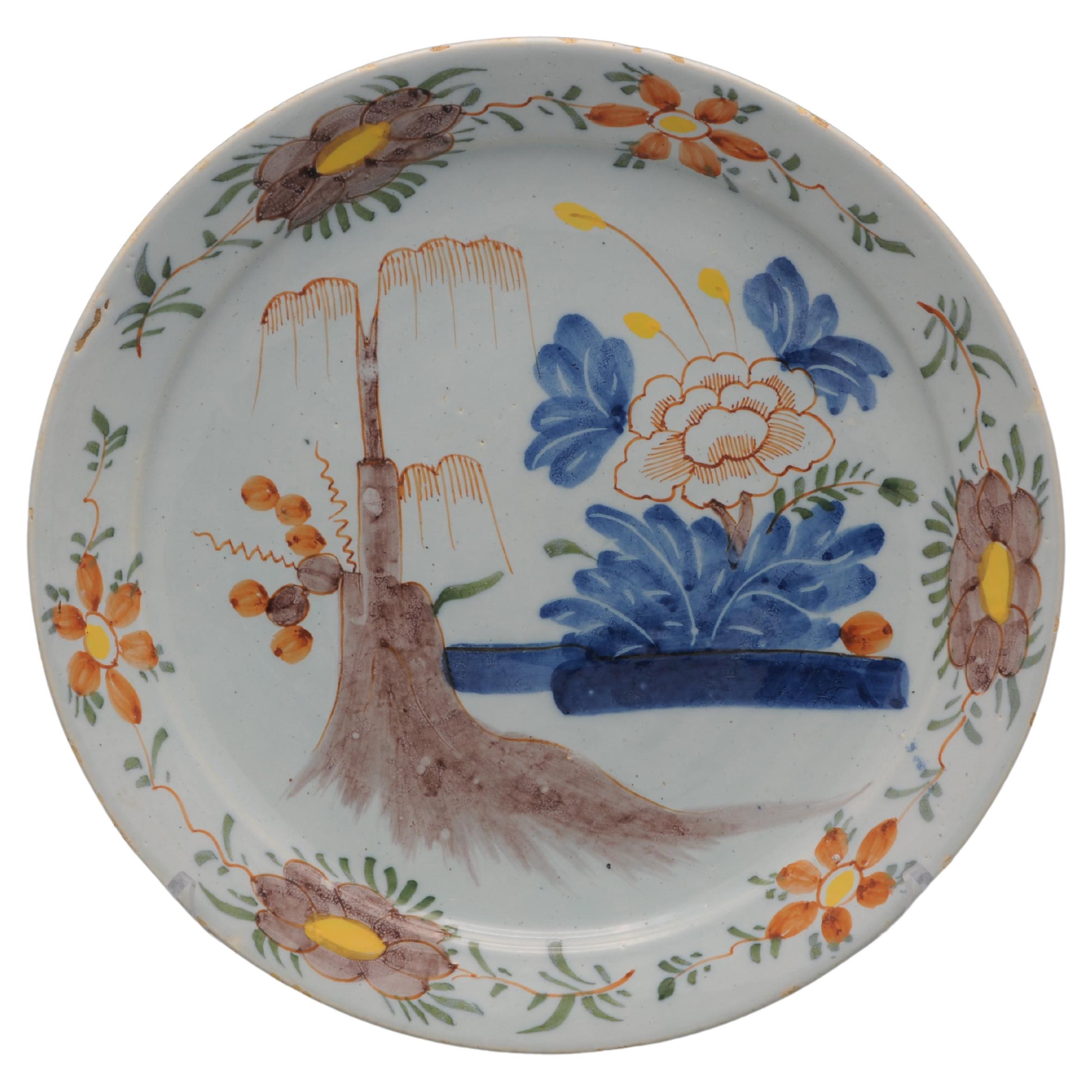 Delft  - 18th century Polychrome Chinoiserie Plate