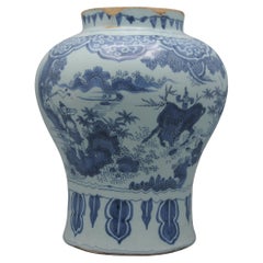 Delft baluster vase with chinoiserie decor - late 17th century