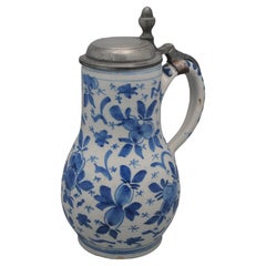 Delft Beer Jug 'Mille Fleurs' decor, mid 18th century