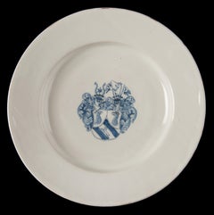 Delft Blue and white armorial charger Delft or Haarlem, 1650-1680