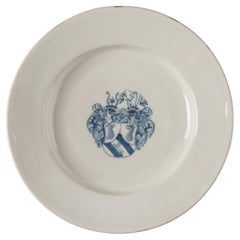 Delft Blue and white armorial charger Delft or Haarlem, 1650-1680
