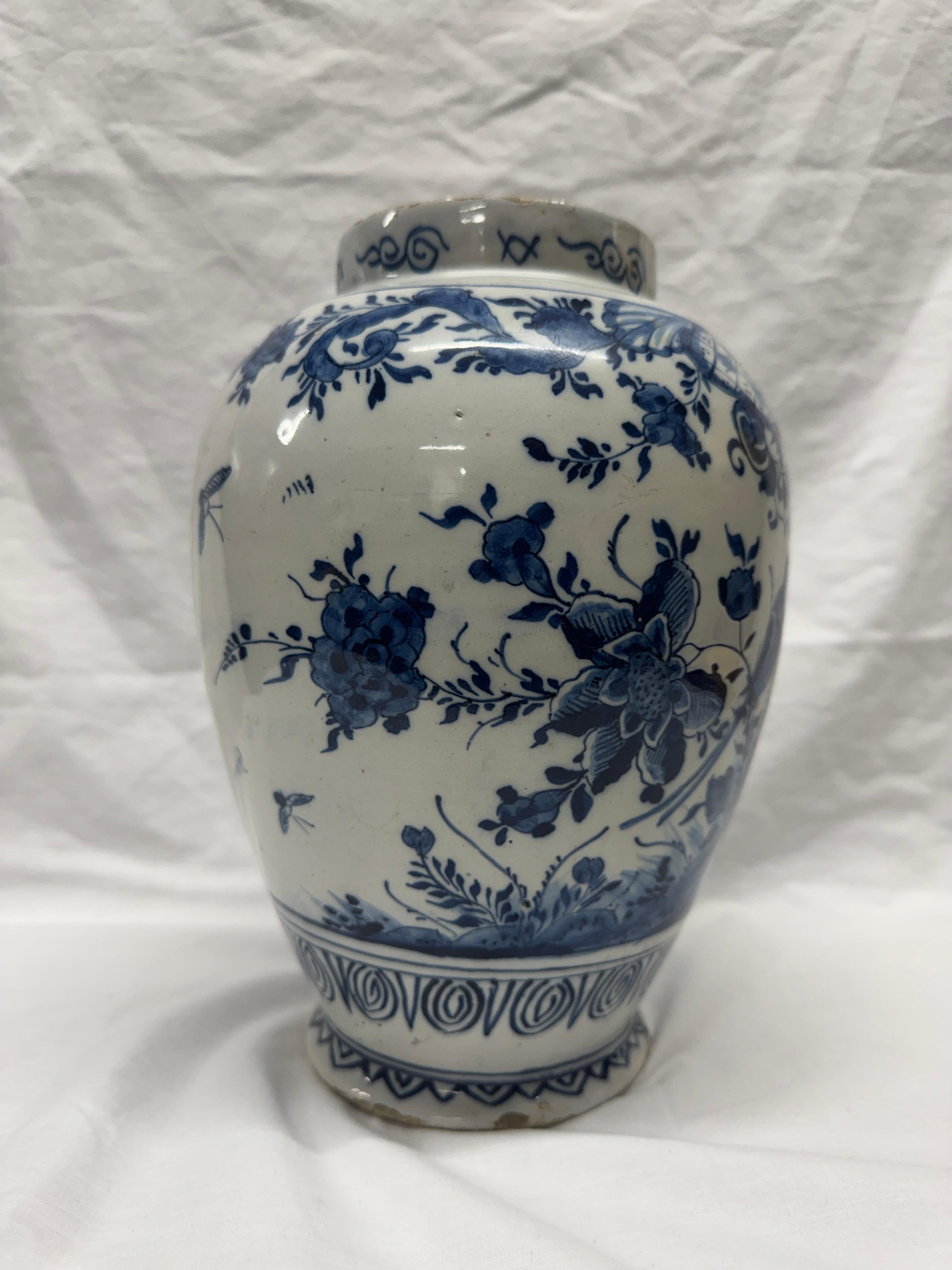 Blaue und weiße Delft-Balustervase (Keramik) im Angebot
