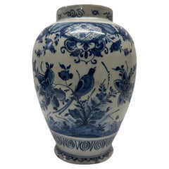 Antique Delft Blue and White Baluster Vase