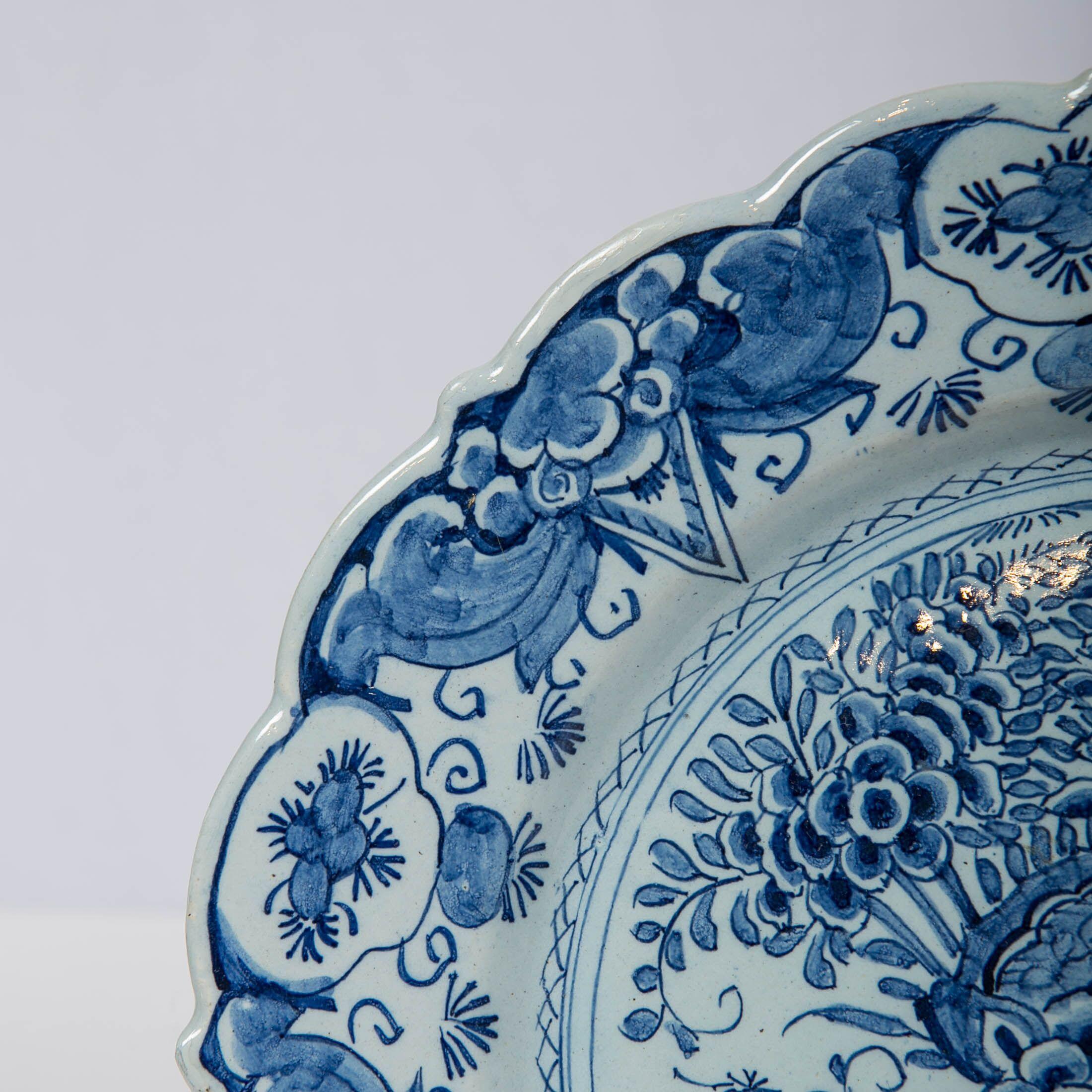Dutch Delft Blue and White Charger Hand Painted Made by De Bijl 'The Axe', circa 1770
