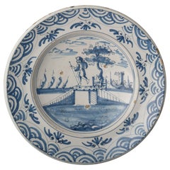Delft, Blue and White Charger with a Shepherd in a Landscape, 1670-1700