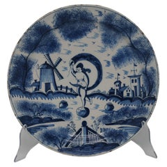 Delft - Blue and White Charger with Fortuna - mid 18th century