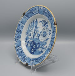 Delft - Blue and White 'Chinoiserie' Delft Plate, late 18th century