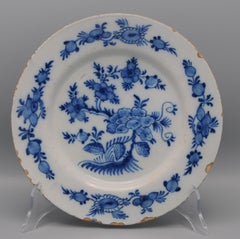 Delft - Blue and white chinoiserie plate - 18th century
