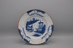 Delft - Plato chinoiserie azul y blanco - Siglo XVIII