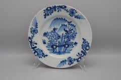 Delft - Blue and white chinoiserie plate - 18th century