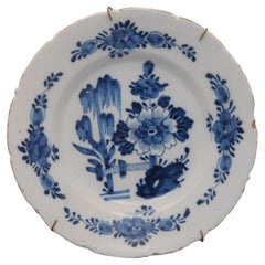 Delft - Blue and white chinoiserie plate - 18th century