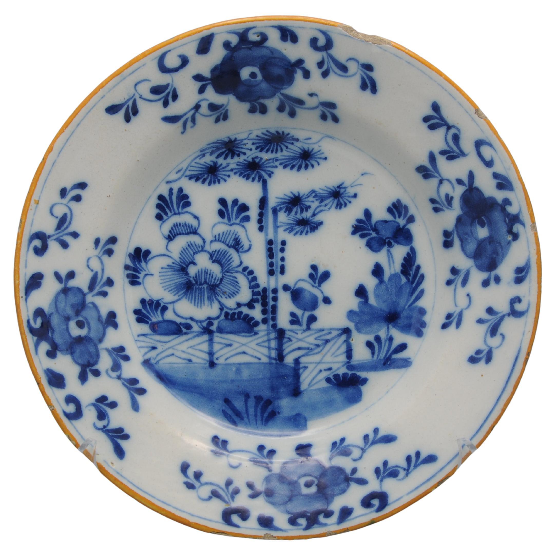 Delft - Blue and white chinoiserie plate - 18th century