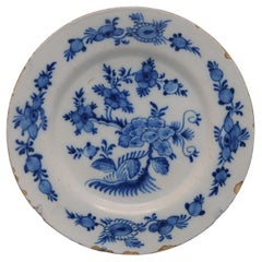 Delft - Plato chinoiserie azul y blanco - Siglo XVIII