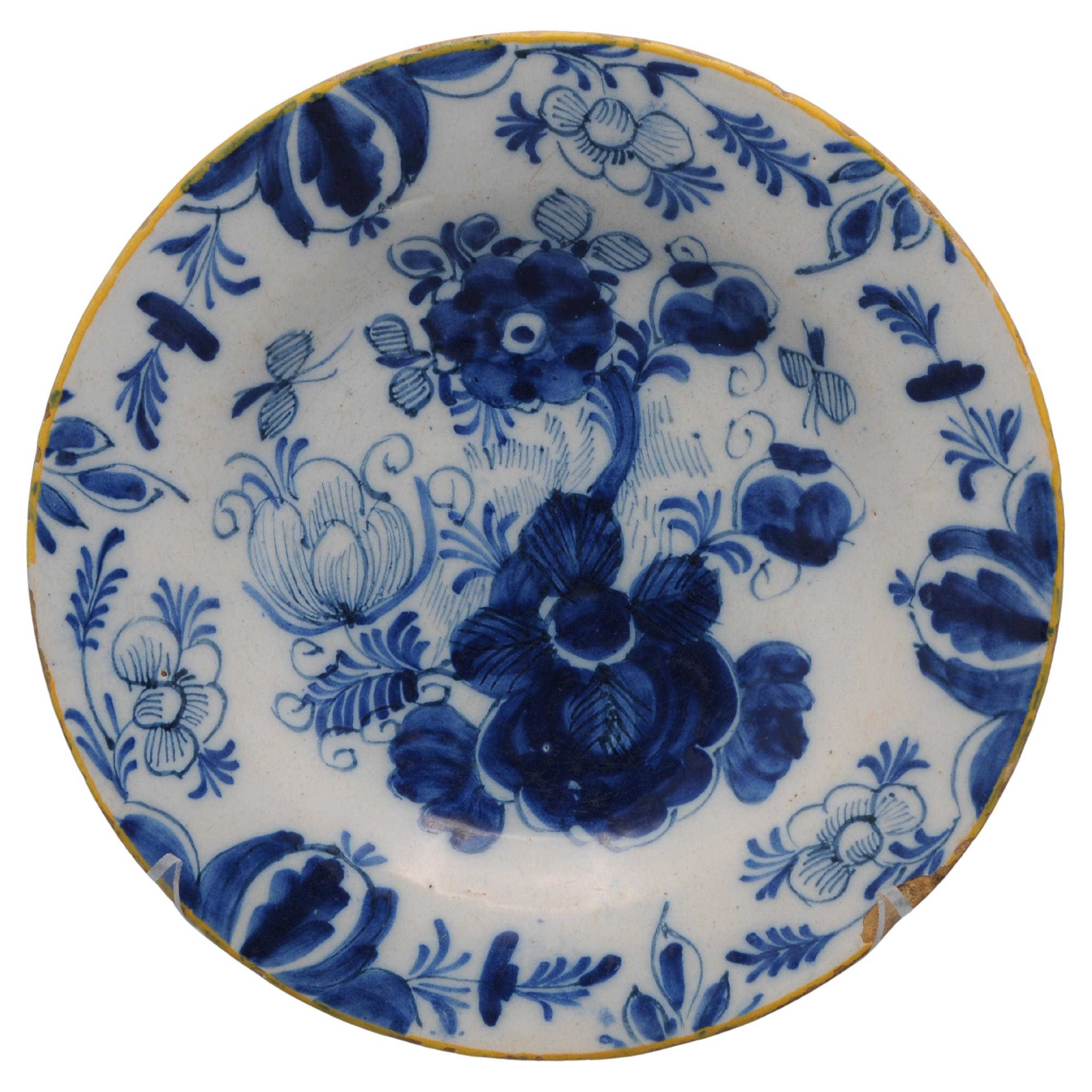 Delft - Plato chinoiserie azul y blanco - Siglo XVIII