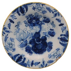 Delft - Plato chinoiserie azul y blanco - Siglo XVIII