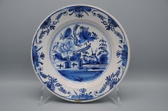 Delft - Piatto 'Chinoiserie' blu e bianco con cervo - 1800 ca.